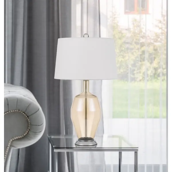 Carpiano glass table lamp with hardback taper drum shade - One Size