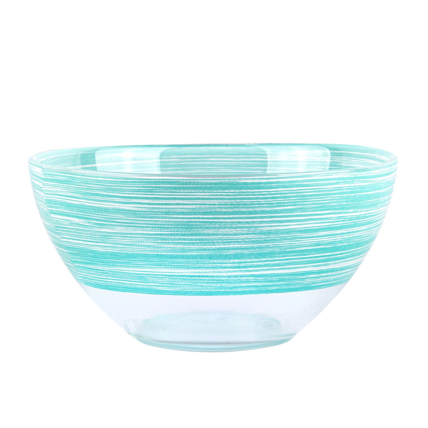 Luminarc Glass Bowl 5.1 (13 cm) Brush Mania Turquoise Glass Serving Bowl for Cereal Rice Oatmeal Mixing Bowl for Kitchen Candy Bowl