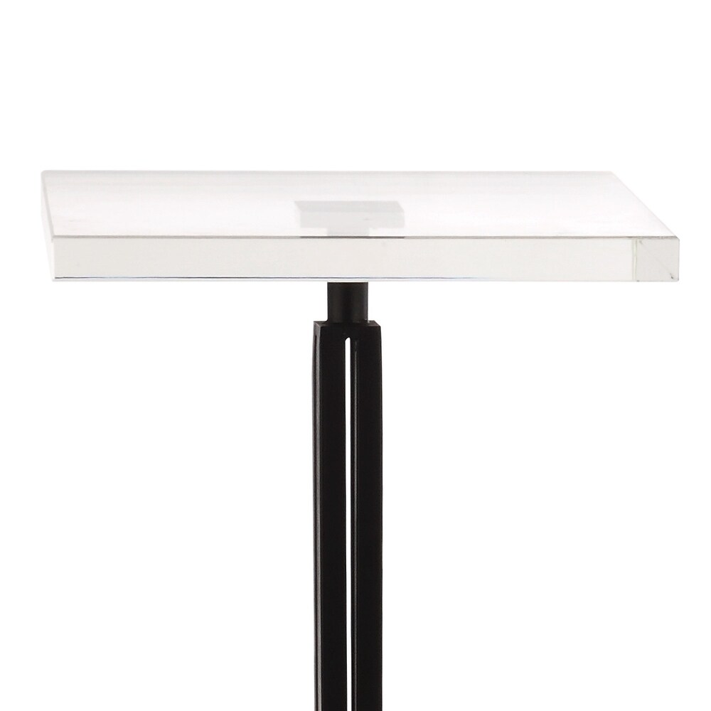 Contemporary Black Pedestal Marble Drink Table Accent Table