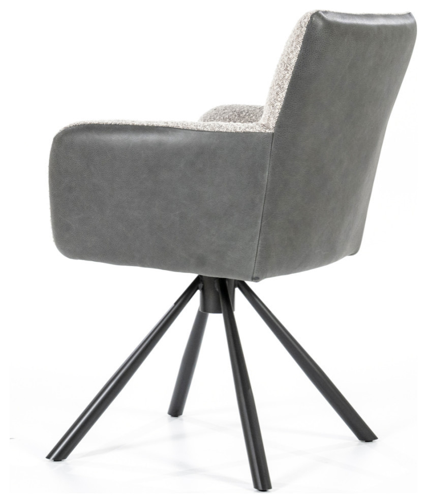 Beige Boucl√© With Gray Accent Chair  Eleonora Stef   Midcentury   Armchairs And Accent Chairs   by Luxury Furnitures  Houzz