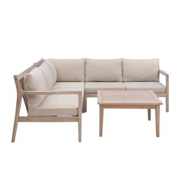 Raife Beige Natural Outdoor Sectional Sofa Set