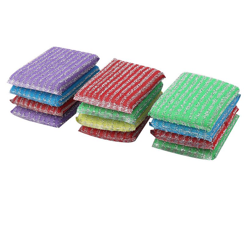 Scouring Pads Bowl Dish Wash Scourer Scrubber Cleaning Pads 12pcs