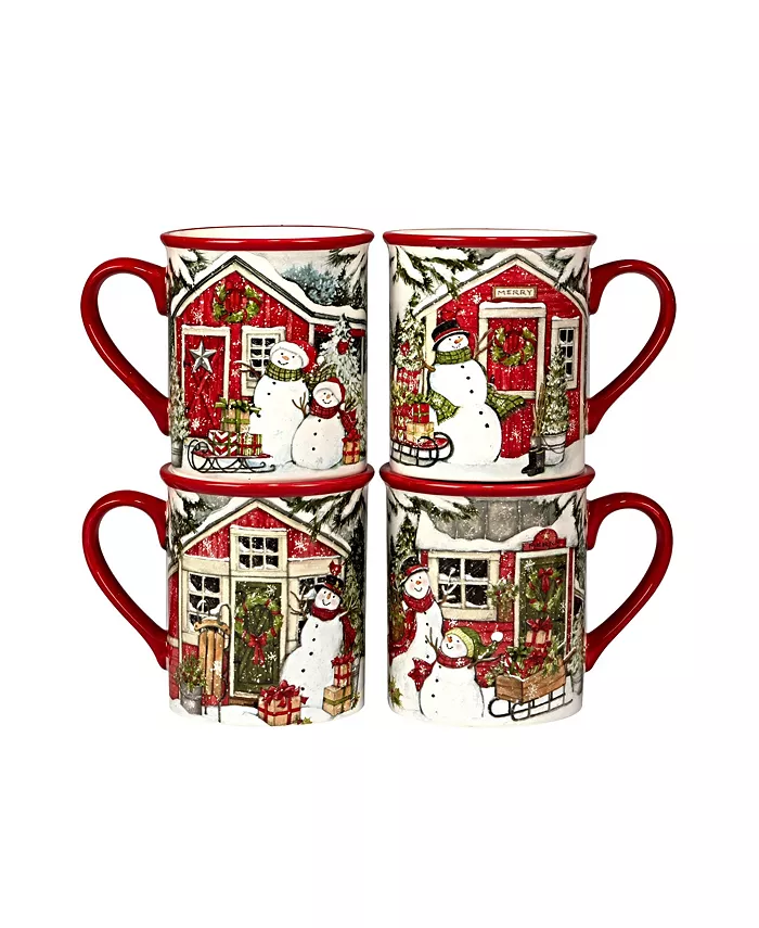 Certified International Snowman's Farmhouse 16 Piece Dinnerware Set