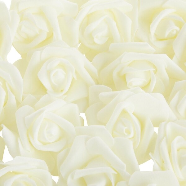 100Pack Ivory Artificial Foam Roses 3