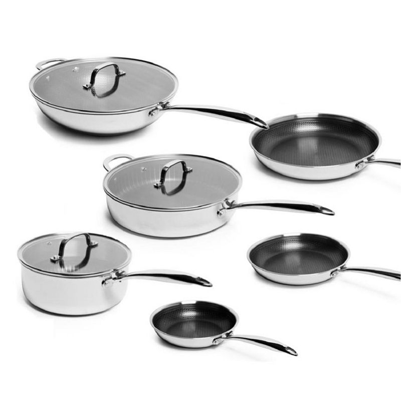 Tri-ply Stainless Steel Scratch Resistant Nonstick 9 Piece Cookware Set