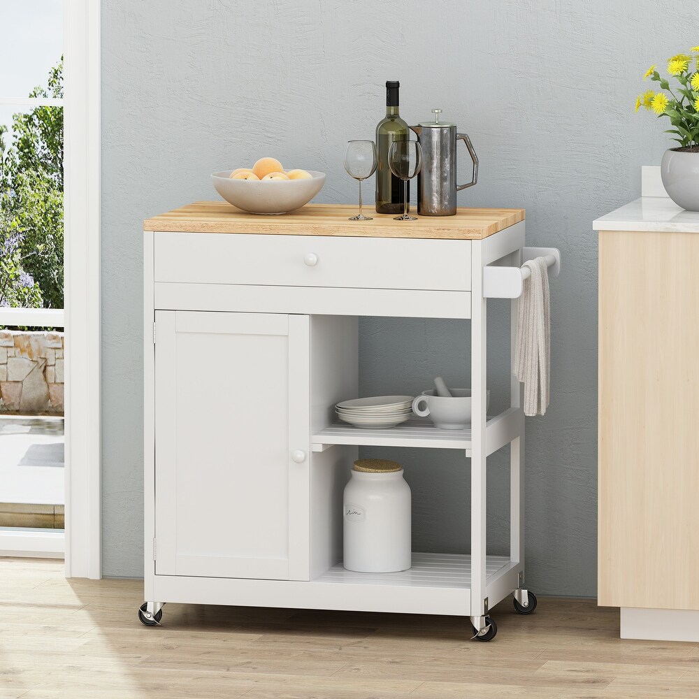 Telfair Kitchen Cart with Wheels by Christopher Knight Home