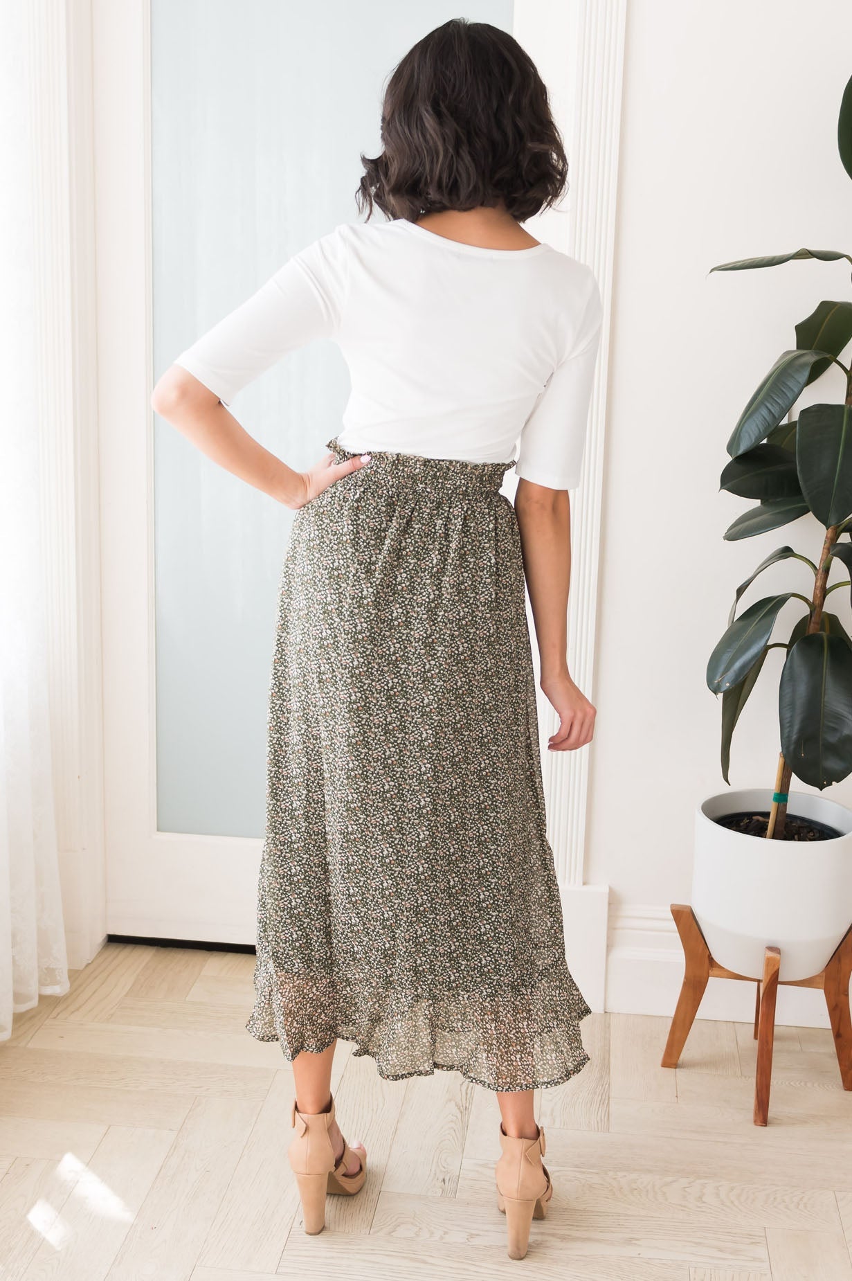 Fall Breeze Modest Button Skirt