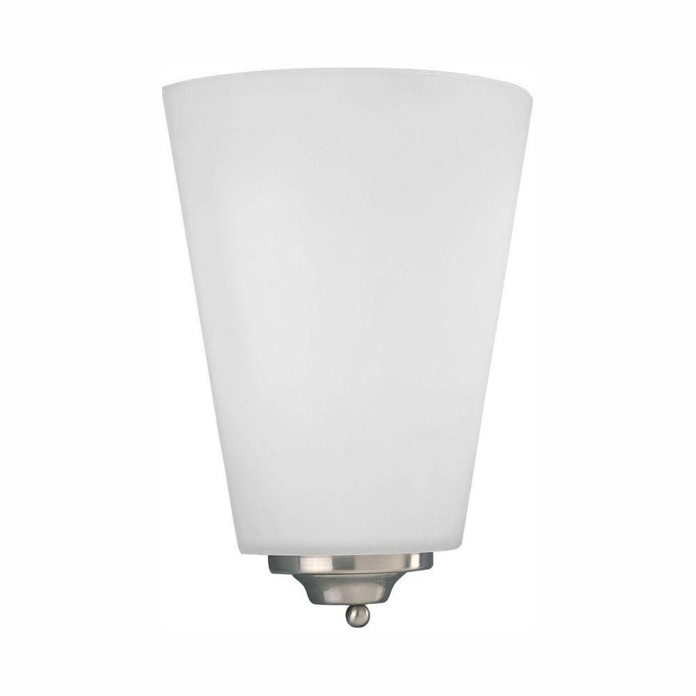 Progress Lighting 1-Light Brushed Nickel Integrated LED Wall Sconce with Etched Opal Glass P7092-0930K9