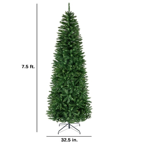 Unlit Spruce Pencil Christmas Tree w/ Folding Metal Base