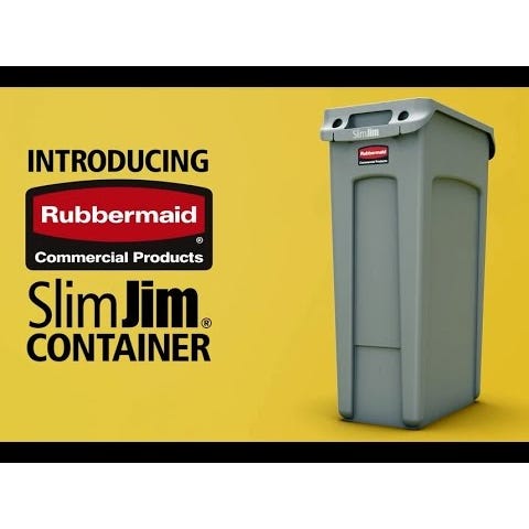 Slim Jim Container 23 Gallon Capacity with Venting Channels， Brown