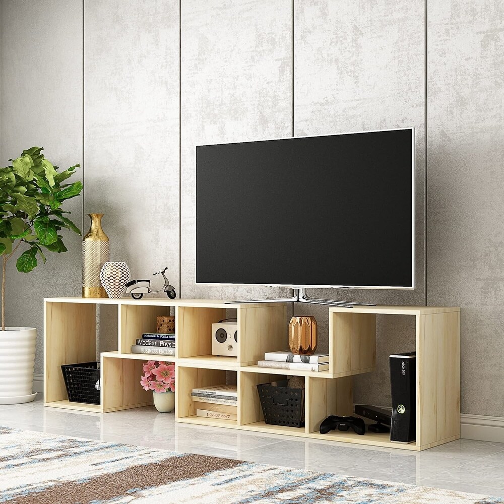 Grondin 2 Piece L Shaped TV Stand  Multi Functional Free Combination Media Console Bookshelf for Living Room Bedroom