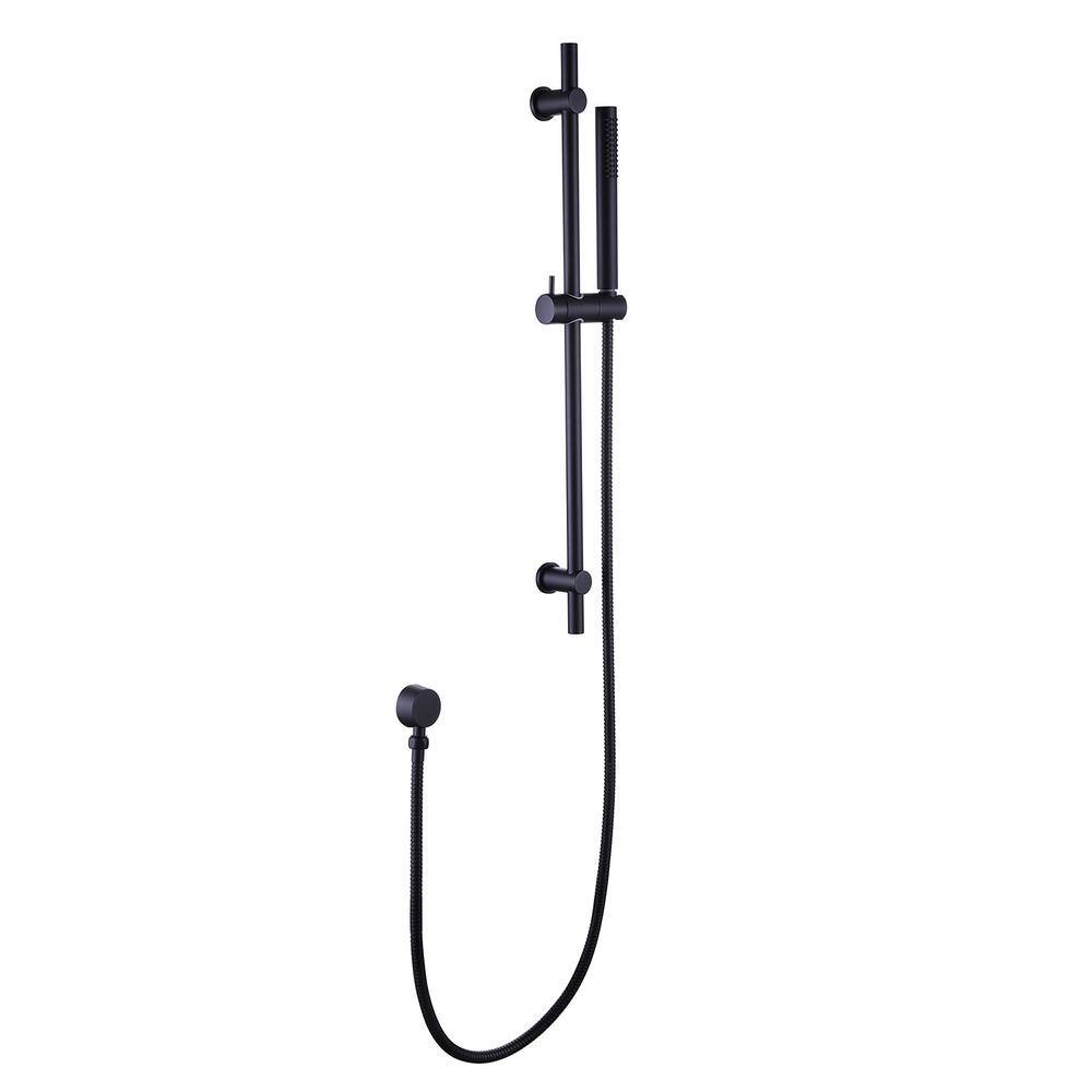 Hlihome 1-Spray Multifunction Slide Bar with Hand Shower in Matte Black RBDK-0886-MB