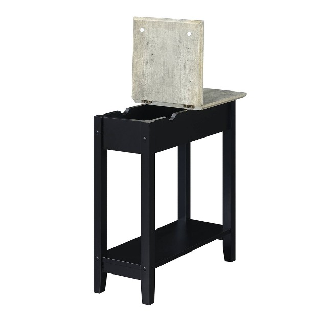 American Heritage Flip Top End Table With Charging Station And Shelf Breighton Home