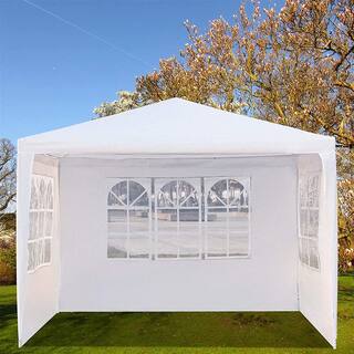 10 ft. x10 ft. Outdoor Gazebo Canopy Camping Shelter Tent in White ST623A-229