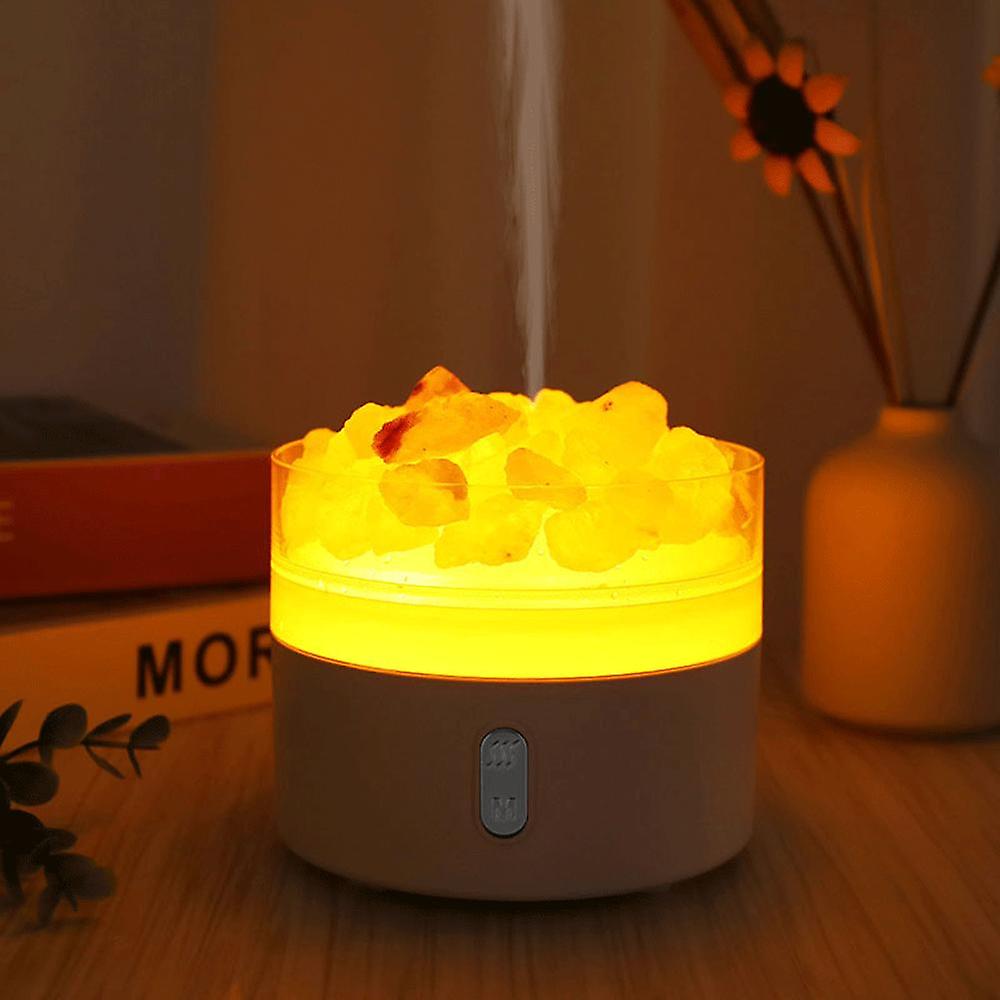 Salt Rock Atomizing Air Humidifier 220ml Large Capacity Ultrasonic Essential Oil Diffuser Usb Charging Home Purifier Atomizer