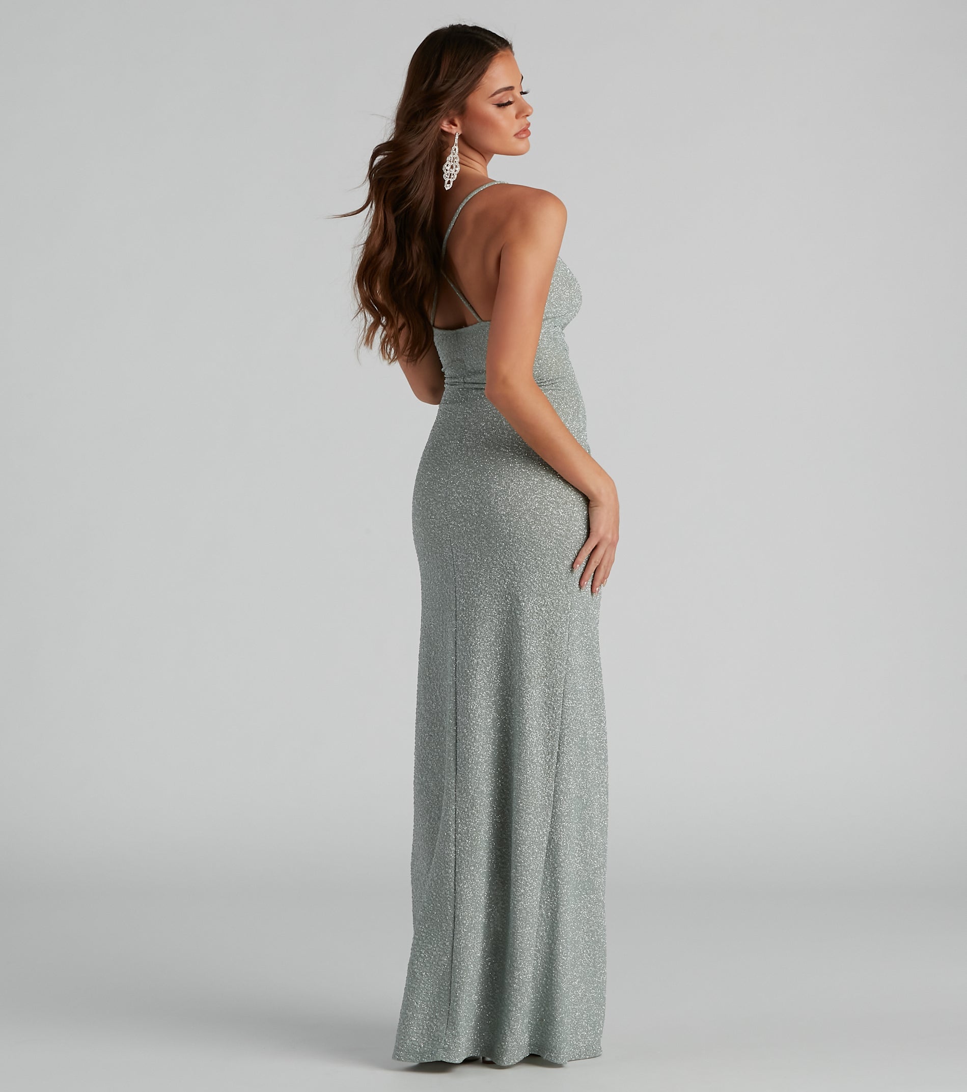 Leann Formal High Slit Glitter Dress