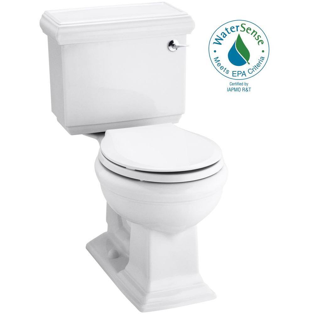 KOHLER Memoirs Classic 1.28 GPF Single Flush Round Toilet in White (2-Piece) Seat Not Included K-3986-RA-0