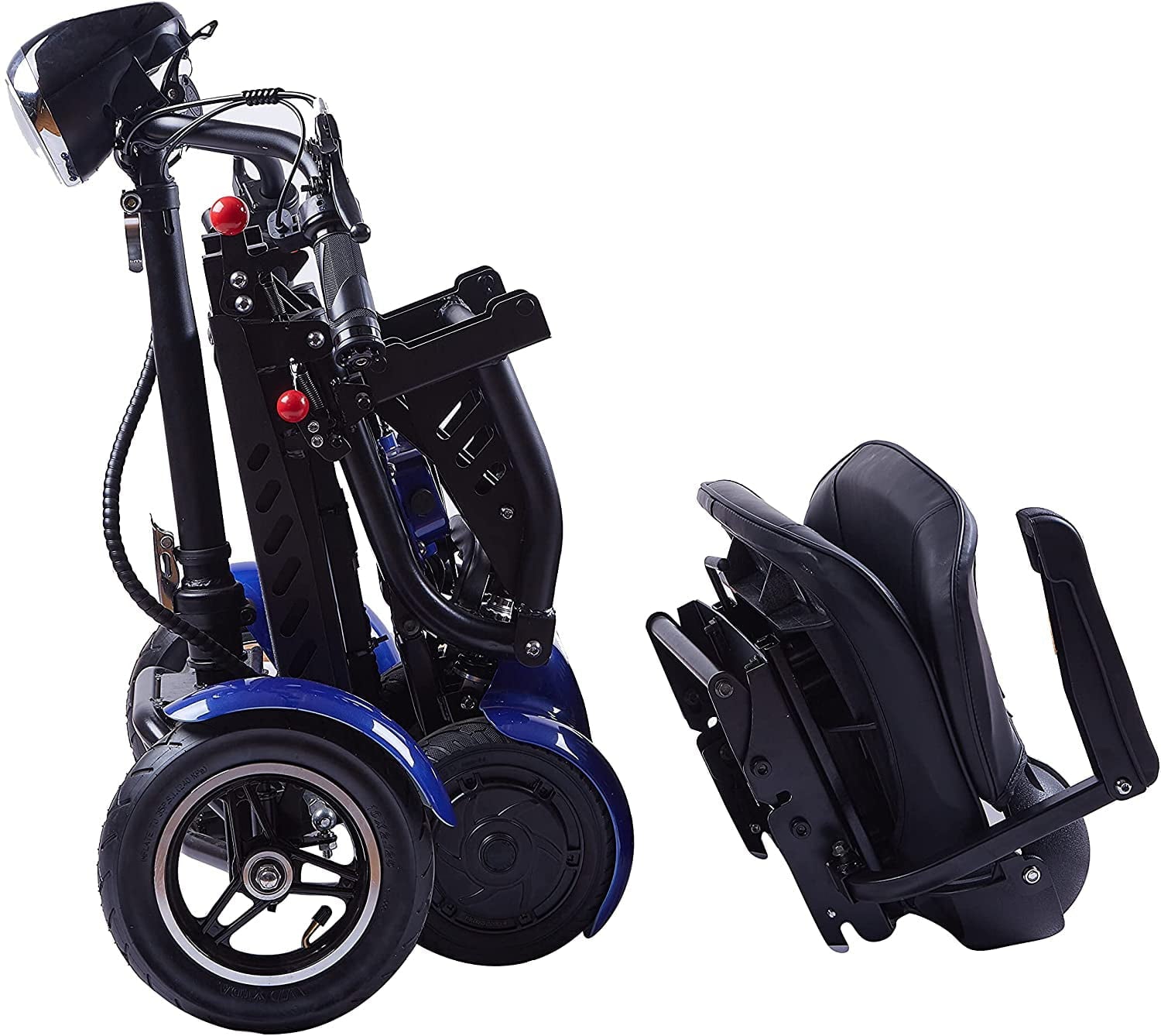 Culver Mobility - LYNX - Foldable 4 Wheel Mobility Scooter for Seniors Battery Powered Weight Capacity 300 lbs - BLUE