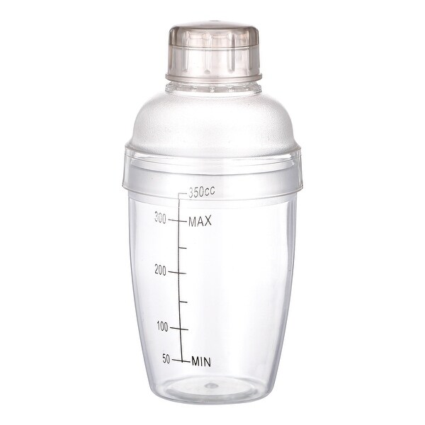 350ml Plastic Cocktail Shaker Cup Scale Wine Beverage Mixer Drink Tools - Transparent