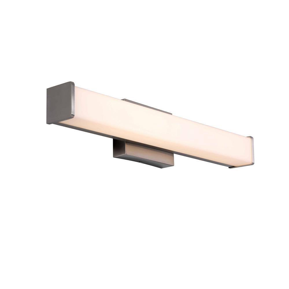 Hampton Bay Astrid 24 in. Brushed Nickel 5-CCT LED Bathroom Vanity Light Bar with Frosted Glass KPU1301LX-04BN