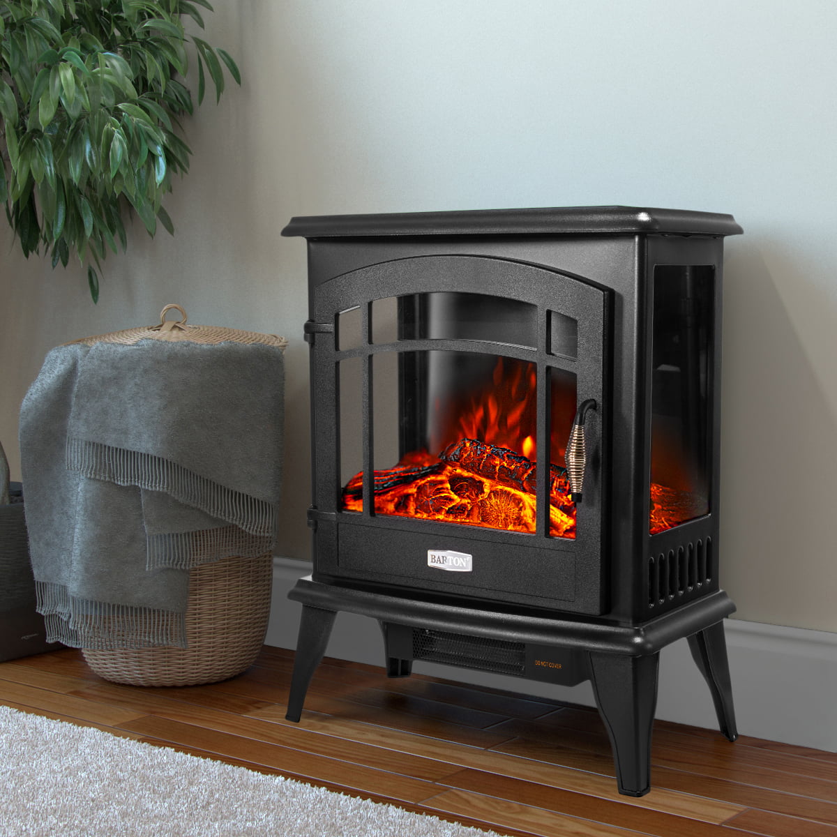 Barton Electric Fireplace Heater for inside home/portable 1500W 20" 3 - Black