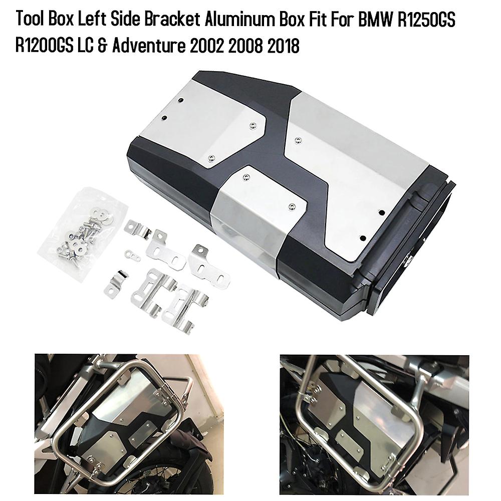 Motorcycle Tool Box Left Side Bracket Aluminum Box  Replacement For Bmw R1250gs R1200gs Lc and Adventure 2002 2008 2018