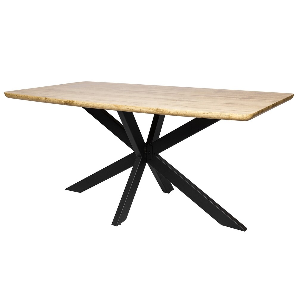 LeisureMod Ravenna X pedestal Rectangle Dining Table   63\