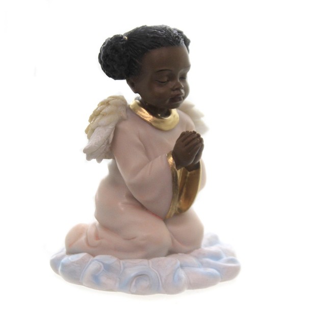 Black Art Praying Angel Girl One Figurine 3 5 Inches Religious Culture Heritage 17336 Polyresin Pink