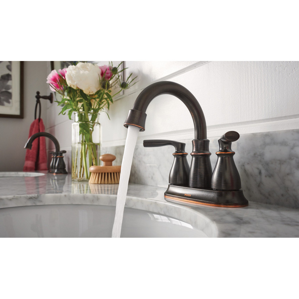 Moen Hilliard Bathroom Faucet Bronze 2 Handle High Arc