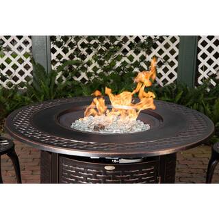 Fire Sense Bellante 44 in. x 24 in. Woven Aluminum LPG Fire Pit in Antique Bronze Bellante 62195