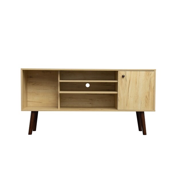 Nestfair TV Stand Entertainment Center with Shelves and Cabinet