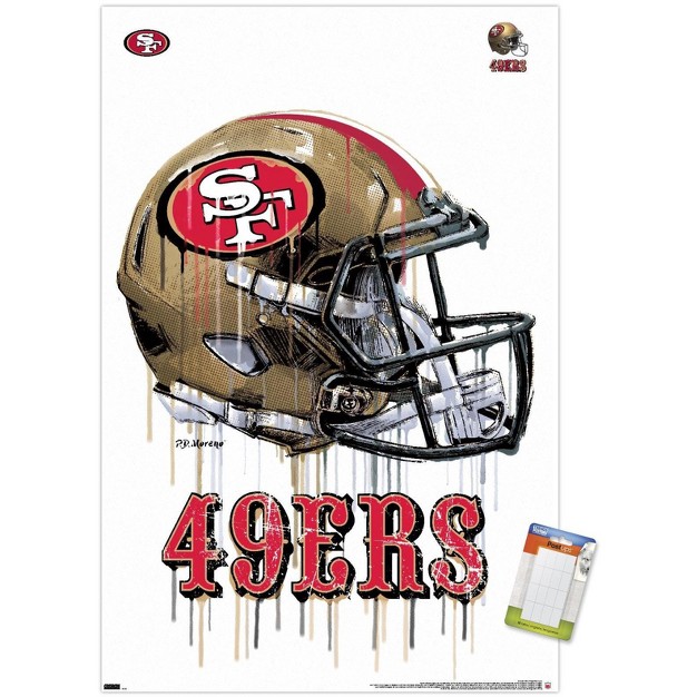 Trends International Nfl San Francisco 49ers Drip Helmet 20 Unframed Wall Poster Prints