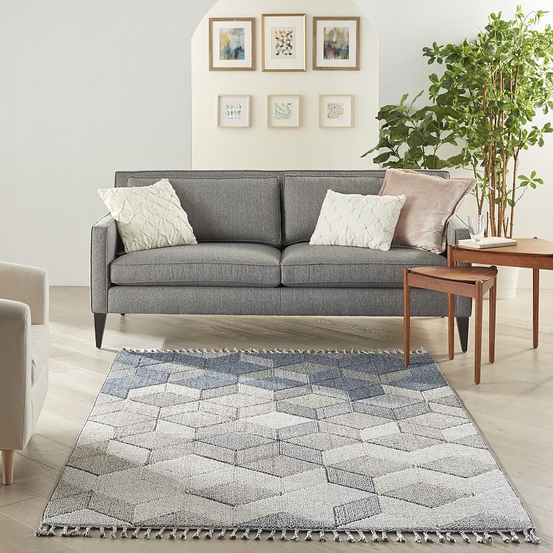 Nourison Elwood Geometric Cube Tassel 5'3'' x 7'11'' Indoor Rug