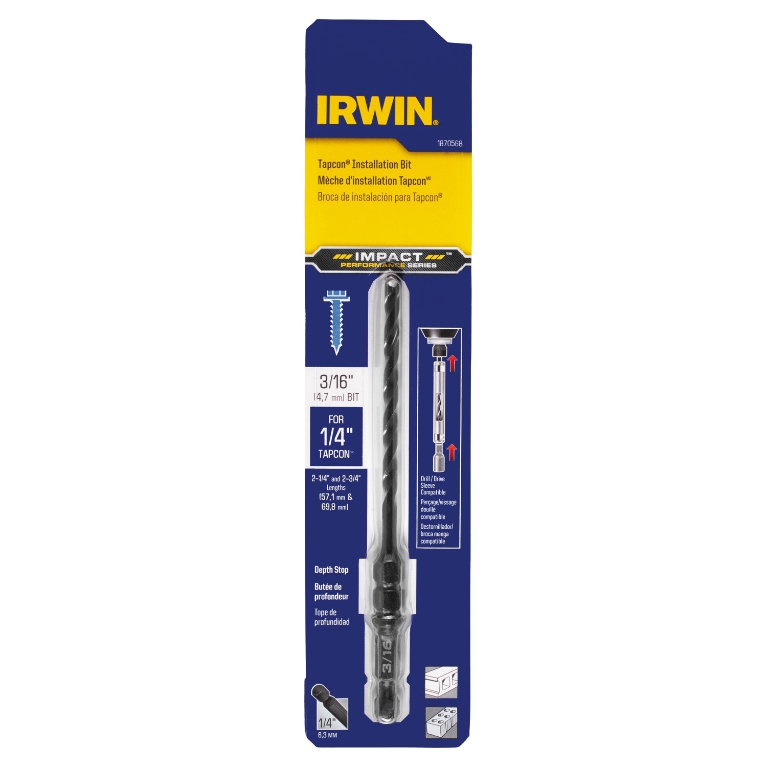 Irwin Tapcon 3/16 in. X 5 in. L Cobalt Steel Installation Impact Drill Bit 1 pc