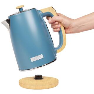 HADEN Dorchester 7-Cups Stone Blue Cordless Electric Kettle with LCD Display and Keep Warm Function 75047