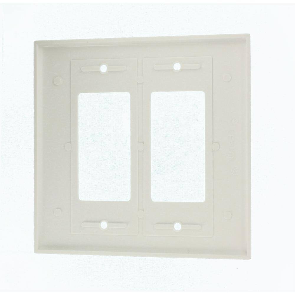 Leviton White 2-Gang DecoratorRocker Wall Plate (1-Pack) 001-88602-000