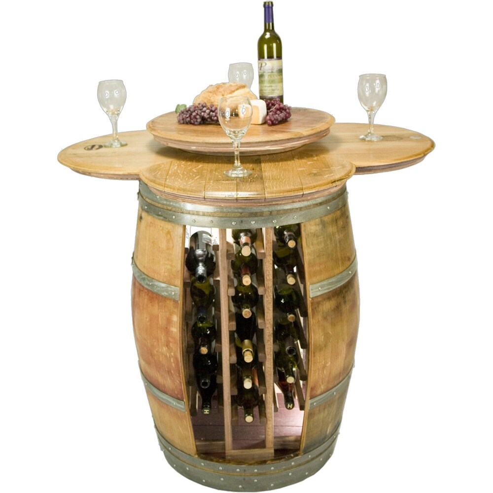 Wine Barrel Designs 4 Person Barrel Bar Set with Wine Storage