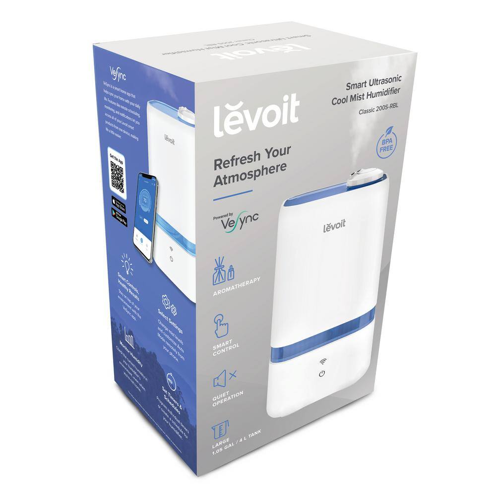 LEVOIT 1 Gal. Smart Ultra-Sonic Cool Mist Humidifier and Diffuser up to 375 sq. ft. HEAPHULVSUS0030