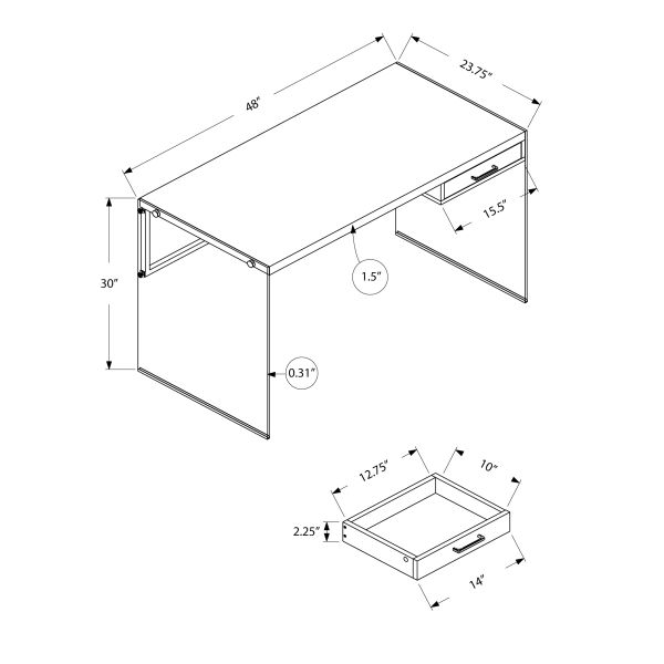 Computer Desk， Home Office， Laptop， Storage Drawers， 48