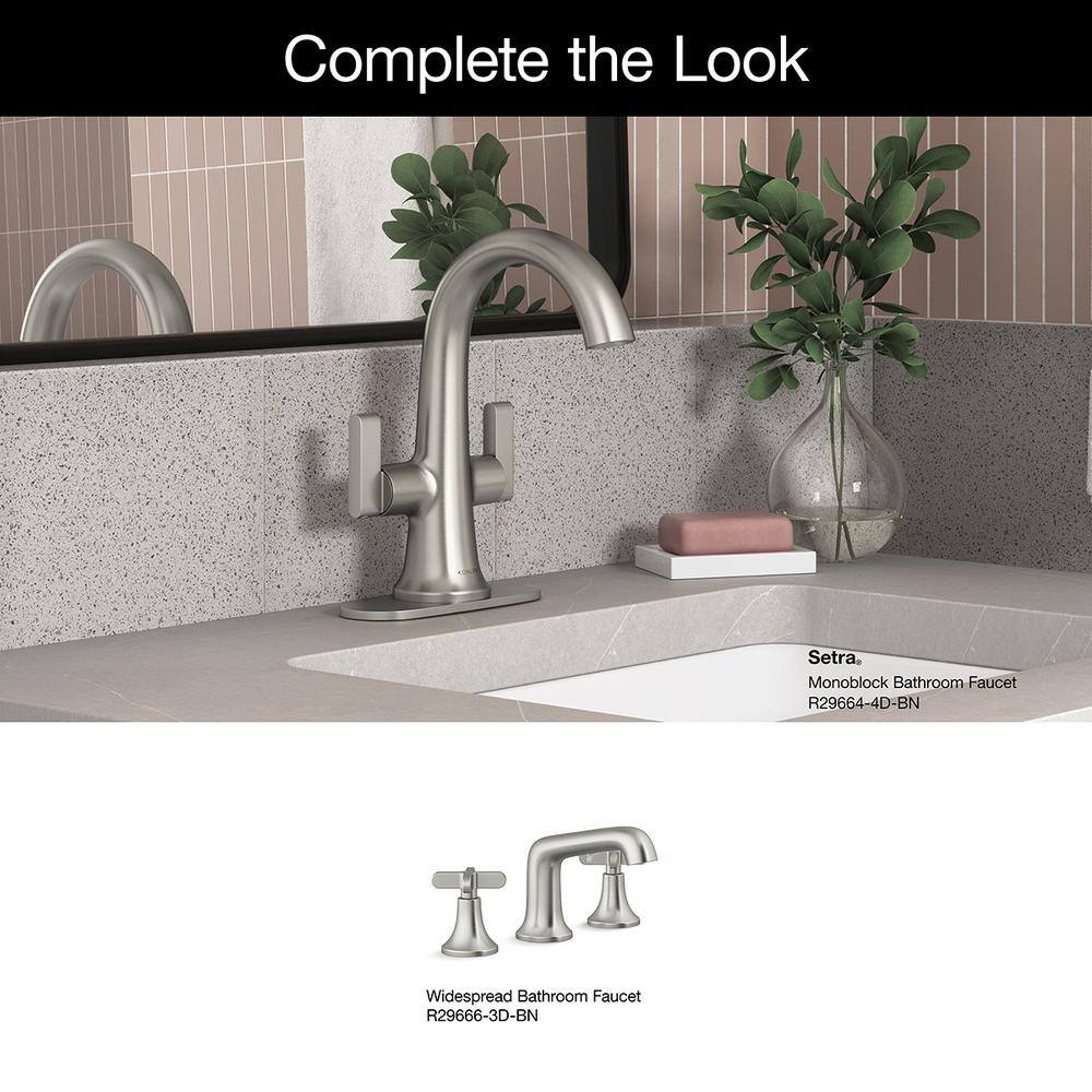 KOHLER Setra Single Hole 2-Handle Monoblock Bathroom Faucet in Vibrant Brushed Nickel K-R29664-4D-BN