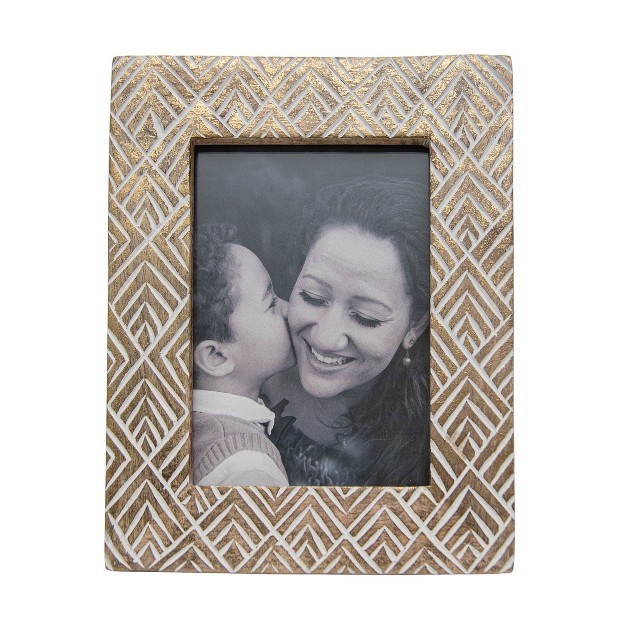 5x7 Inches Brass Wood amp Glass Photo Frame Foreside Home amp Garden