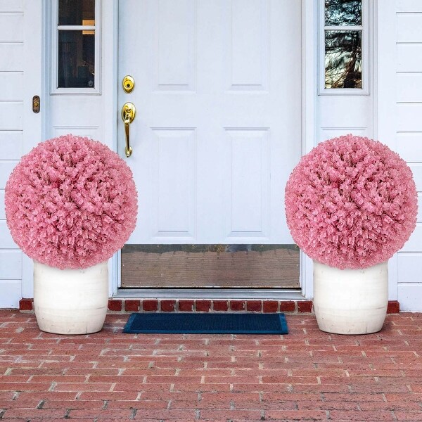 Costway 2 PCS Artificial Plant Topiary Ball 19 Faux Decorative Balls