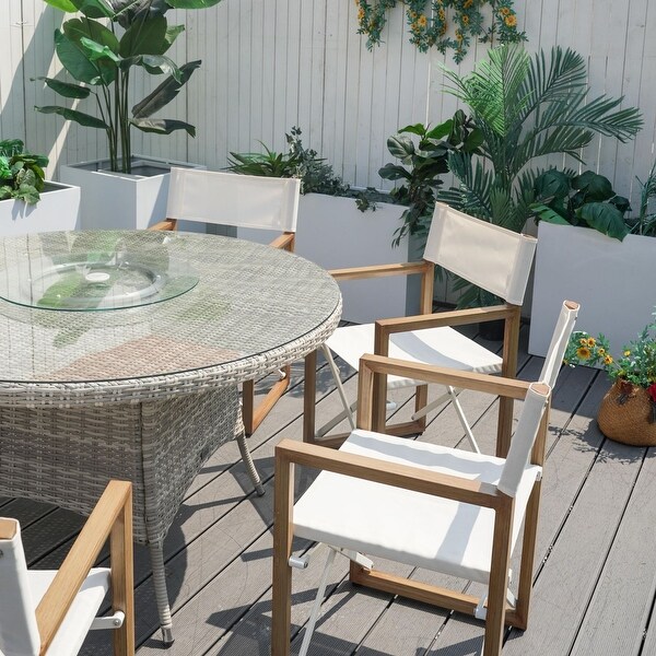 Modern Aluminum 7Piece Outdoor Rattan Dining Set