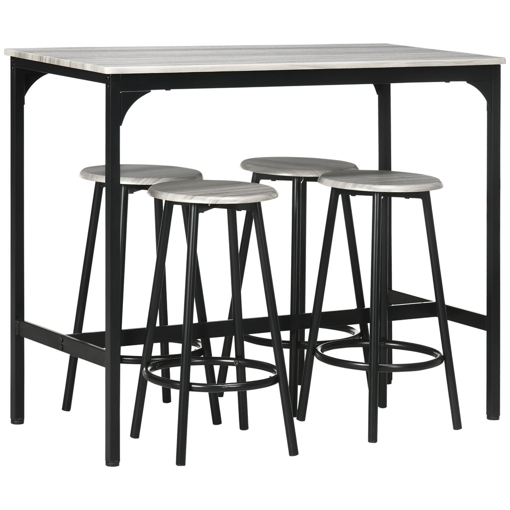 HOMCOM 5 Piece Counter Height Bar Table and Chairs Set