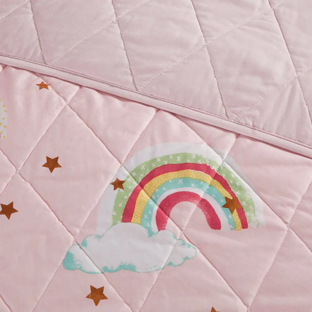 Pink and Rainbow Full Alicia 4 Piece Bedding Collection