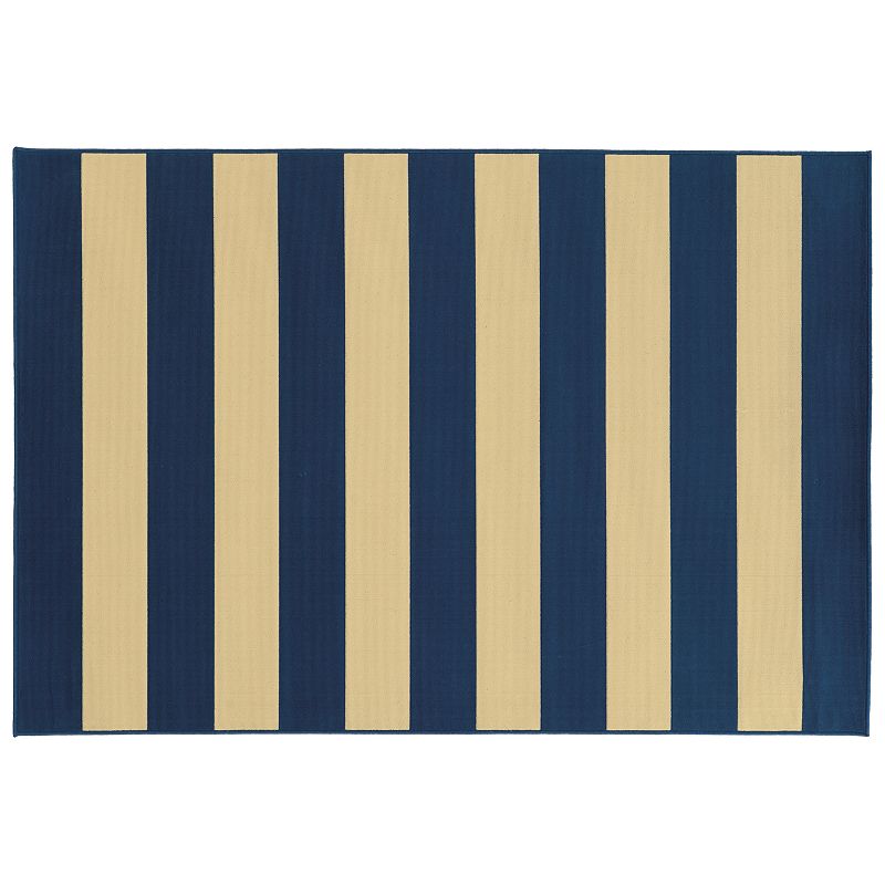 StyleHaven River Geometric Striped Indoor Outdoor Rug