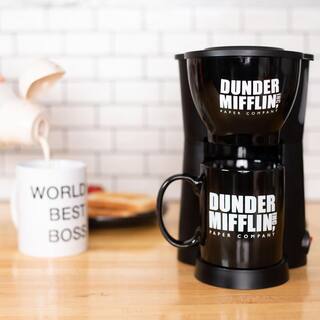 Uncanny Brands 'The Office' Black Single Cup Coffee Maker Gift Set with 2 Coffee Mugs CM2-OFF-OF1