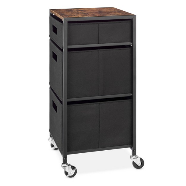 Whitmor Rolling 3 Drawer Cart Black