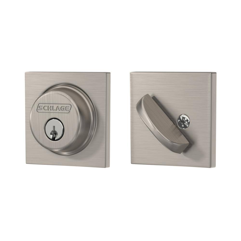 Schlage B60 Series Collins Satin Nickel Single Cylinder Deadbolt Certified Highest for Security and Durability B60 N G COL 619