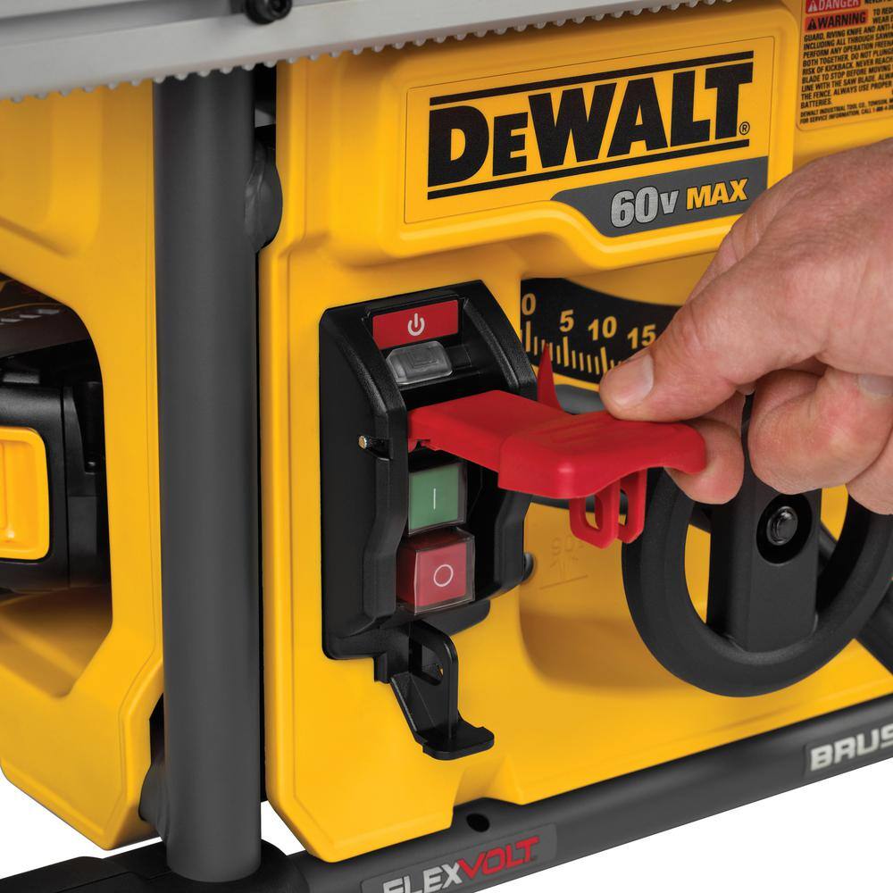 DW FLEXVOLT 60V MAX Cordless Brushless 8-14 in. Table Saw Kit and (2) FLEXVOLT 6.0Ah Batteries DCS7485W6062